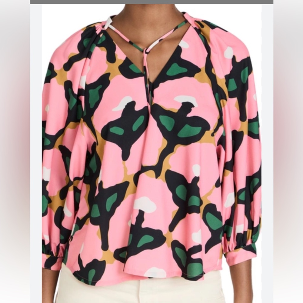 RHODE Addie Rose Bloom Pink Blouse size S